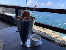 Fish cakes at Animal Flower Cave on the Northeastern most point of Barbados. Keep an eye out for Humpback whales.